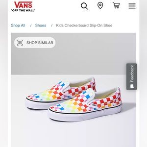 Kids Rainbow Check Vans classic slip-on size 2
